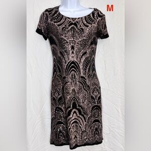 Elegant Black and Rose Gold Sequin Dress